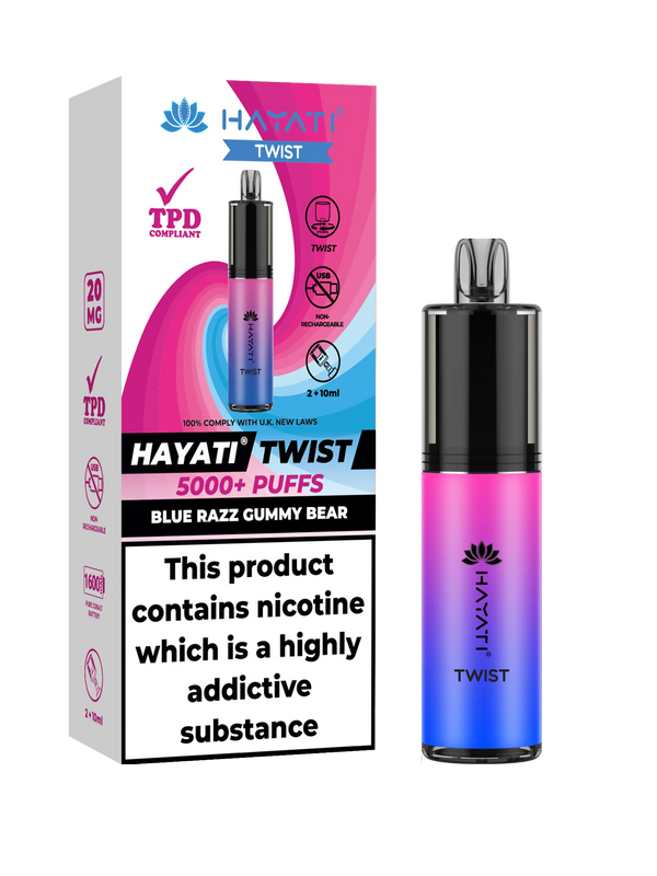 HAYATI TWIST 5000 PUFFS VAPE Box of 5 HayatiNot Found