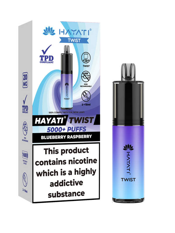 HAYATI TWIST 5000 PUFFS VAPE Box of 5 HayatiNot Found