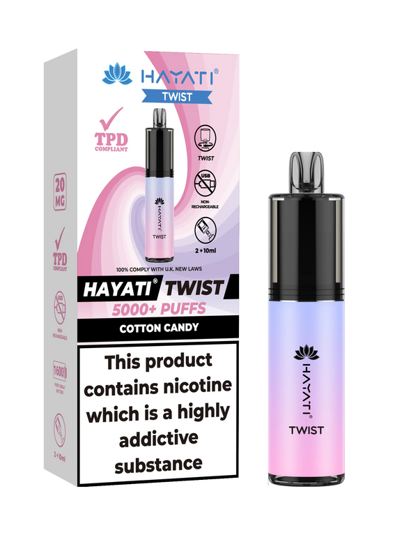 HAYATI TWIST 5000 PUFFS VAPE Box of 5 HayatiNot Found