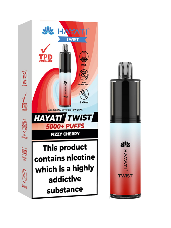 HAYATI TWIST 5000 PUFFS VAPE Box of 5 HayatiNot Found
