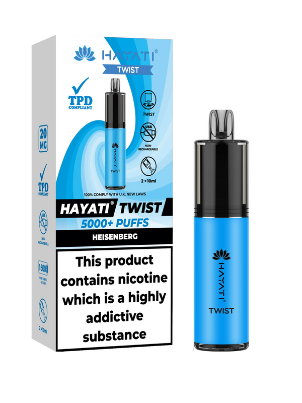HAYATI TWIST 5000 PUFFS VAPE Box of 5 HayatiNot Found