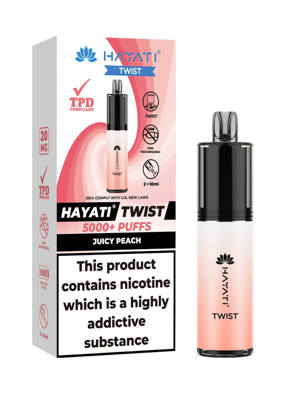 HAYATI TWIST 5000 PUFFS VAPE Box of 5 HayatiNot Found