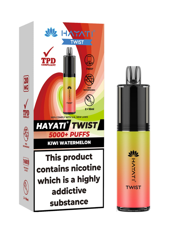 HAYATI TWIST 5000 PUFFS VAPE Box of 5 HayatiNot Found