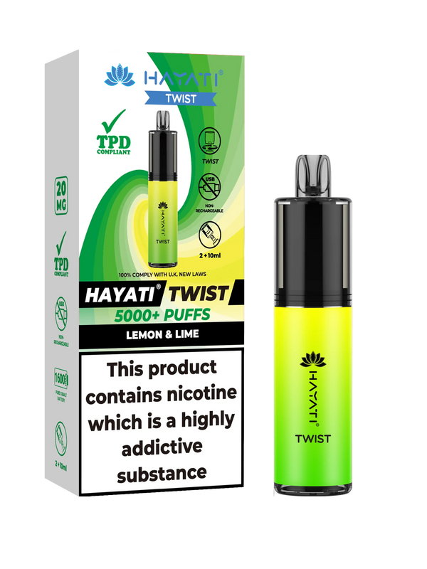 HAYATI TWIST 5000 PUFFS VAPE Box of 5 HayatiNot Found