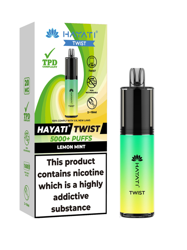HAYATI TWIST 5000 PUFFS VAPE Box of 5 HayatiNot Found