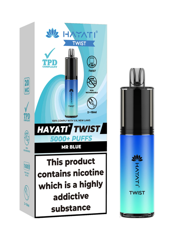 HAYATI TWIST 5000 PUFFS VAPE Box of 5 HayatiNot Found