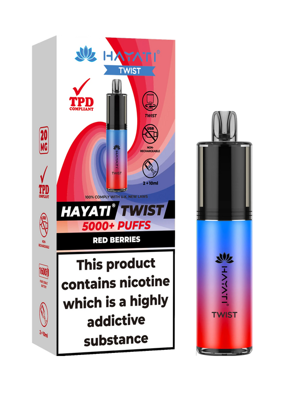 HAYATI TWIST 5000 PUFFS VAPE Box of 5 HayatiNot Found