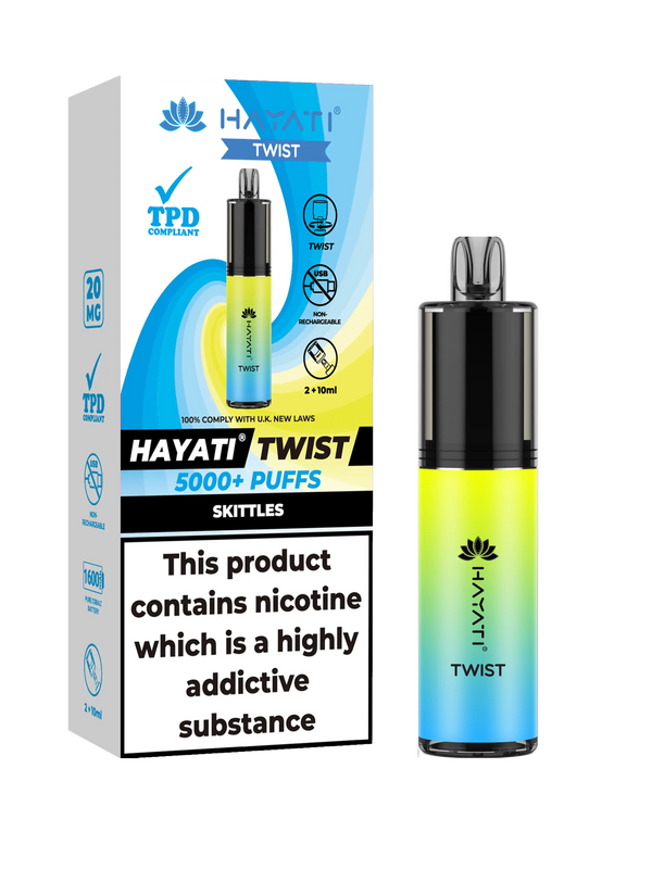 HAYATI TWIST 5000 PUFFS VAPE Box of 5 HayatiNot Found