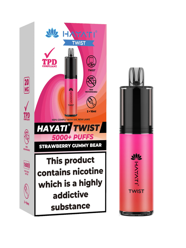 HAYATI TWIST 5000 PUFFS VAPE Box of 5 HayatiNot Found