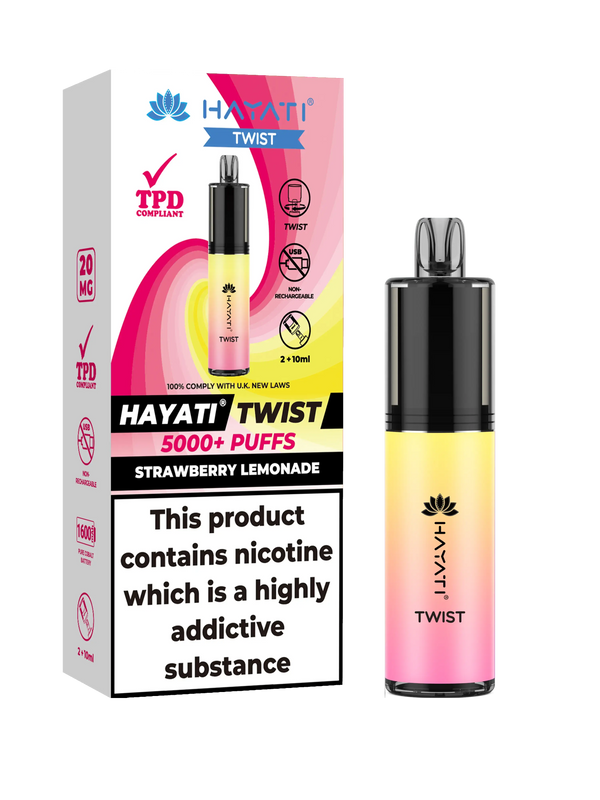 HAYATI TWIST 5000 PUFFS VAPE Box of 5 HayatiNot Found