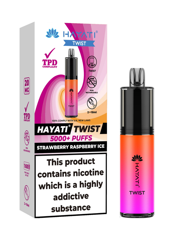 HAYATI TWIST 5000 PUFFS VAPE Box of 5 HayatiNot Found