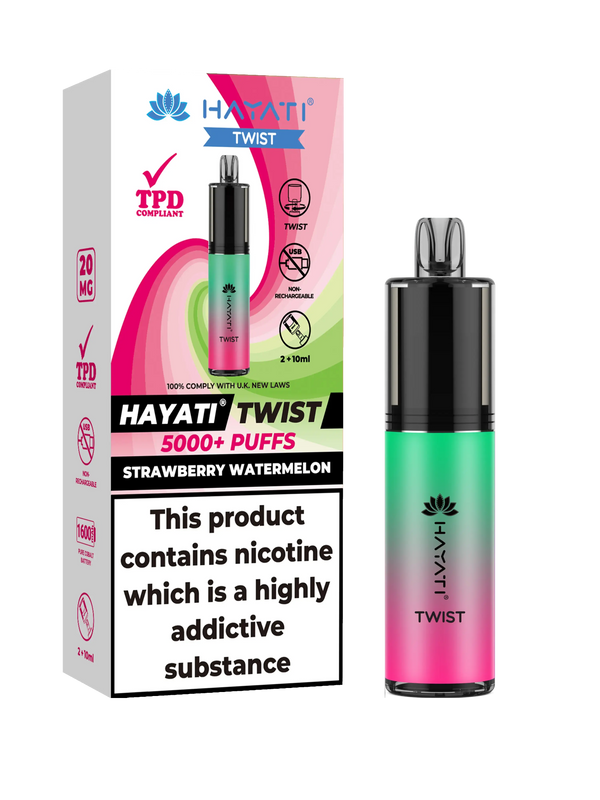 HAYATI TWIST 5000 PUFFS VAPE Box of 5 HayatiNot Found