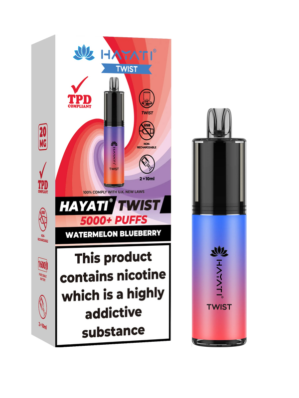 HAYATI TWIST 5000 PUFFS VAPE Box of 5 HayatiNot Found